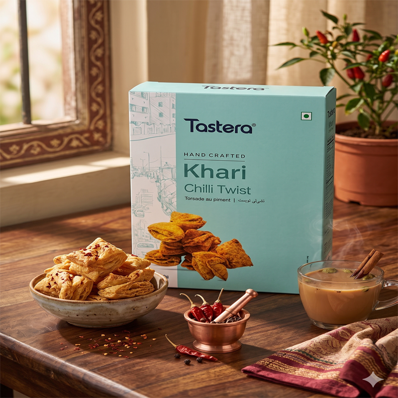 Tastera Chilli Twist Khari – Puff Biscuits – 200g